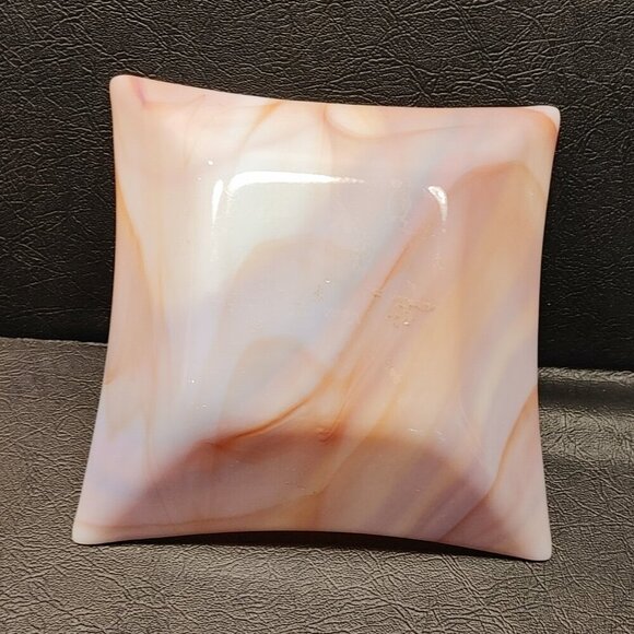 Red and White Swirl Glass Dish - Picture 3 of 5